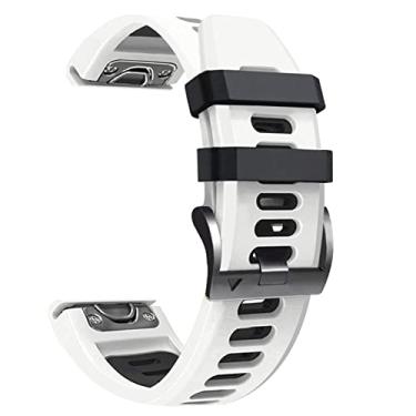 Imagem de WIKUNA Pulseiras de substituição de silicone para relógio inteligente para Garmin Fenix 7 7X 6 6X Pro 5 5X Plus 3 3HR Forerunner 935 Pulseira 22 26mm (Cor: Branco, Tamanho: Aproximação S60 S62)