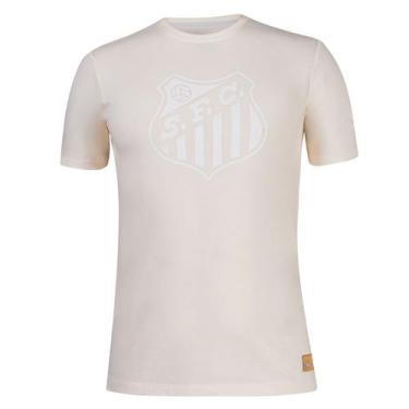 Imagem de Camiseta Umbro Torcedor Retrô Santos 2021 Masculina - Off White