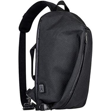 Imagem de Mochila de ombro Bolsa de um ombro Bolsa de viagem de grande capacidade, zíper totalmente oculto nas costas, interface USB externa, fácil de carregar o telefone