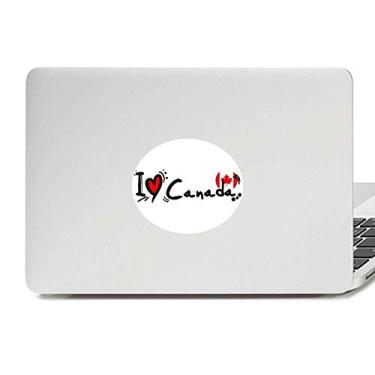Imagem de I Love Canada Palavra Bandeira Coração Vinil Emblema Gráfico Laptop Adesivo Notebook Decalque