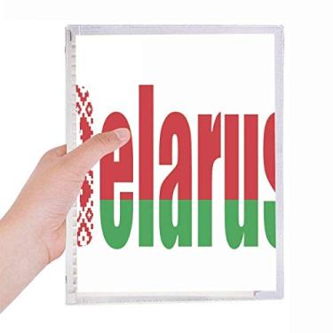 Imagem de Caderno com nome da bandeira do país Belar com folhas soltas e diário recarregável