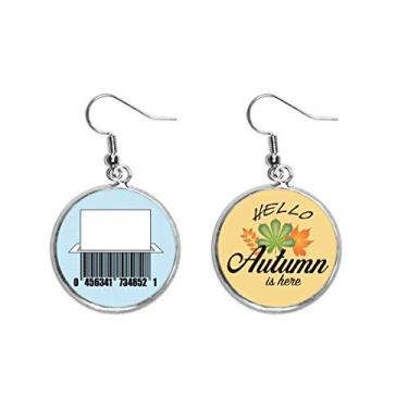 Imagem de Brinco de folha de outono com papel de corte de código de barras