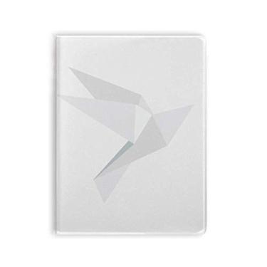Imagem de Diário de capa macia com estampa de pombo abstrata de origami branco