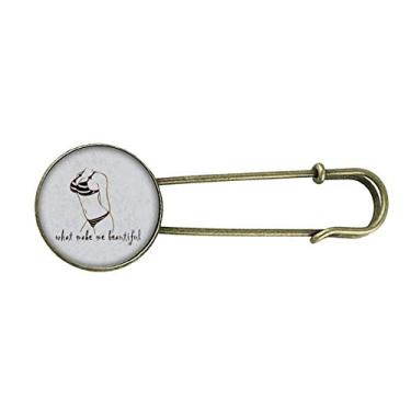 Imagem de Ilustração de beleza de biquíni preto padrão retrô broche de metal clipe joia