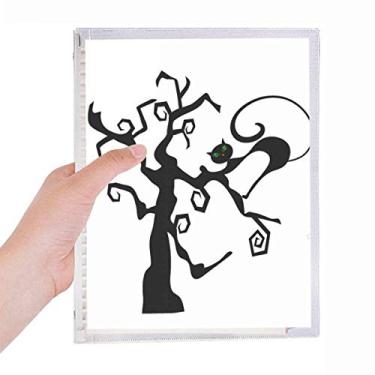 Imagem de Caderno de árvore de gato Halloween Hallowmas laranja folhas soltas diário recarregável artigos de papelaria