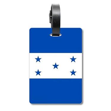 Imagem de Bandeira nacional de Honduras, país da América do Norte com etiqueta para bagagem e cartão de bagagem