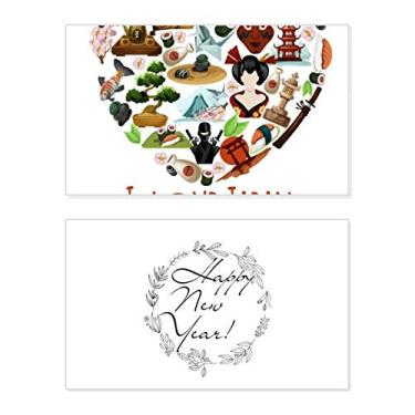 Imagem de I Love Japan Sushi Illustration Festival Ano Novo Cartão de felicitações Bless Message Present