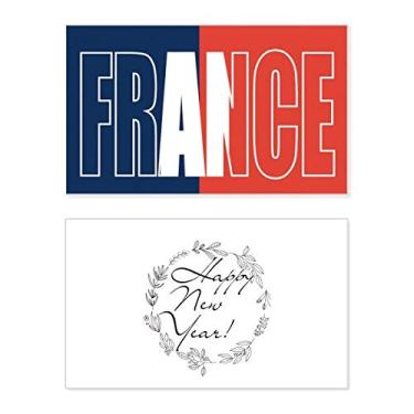 Imagem de Nome da bandeira do país da França Ano Novo Festival Cartão de felicitações Mensagem Abençoada Presente