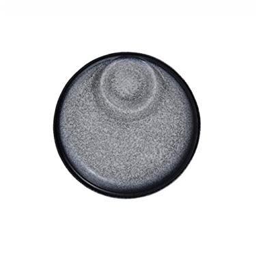 Imagem de GUIPAIHAI Forma de bolinho com vinagre prato de cerâmica criativo redondo prato dividido prato de jantar doméstico (cor: A)