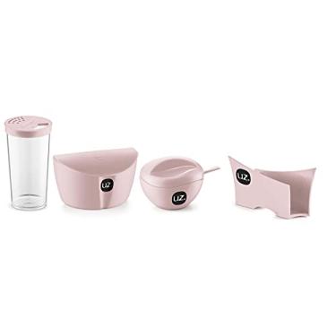 Imagem de Kit 4 Peças Para Cozinha Com Saleiro Farinheiro Açucareiro E Porta Guardanapo UZ cor:Rosa