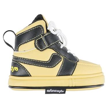 Imagem de simhoa Golf Putter Headcover Golf Club Head Cover Tênis de couro PU em forma de capa protetora à prova d'água Golf Blade Putter Covers for Women Men, Preto amarelo