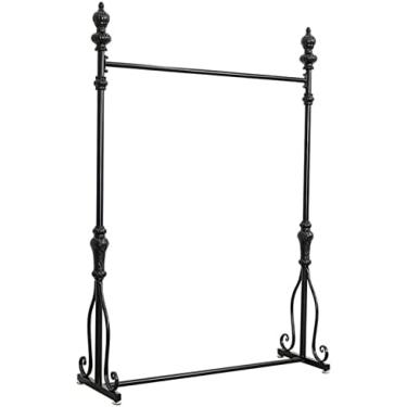 Imagem de Rack De Roupas Retro Black Clothing Rack De Roupas, Trilho De Roupas De Metal Resistente, Rack De Exibição De Varejo De Nível Comercial Para Pendurar Roupas, Cabideiro De Haste Única,150x40x178CM,