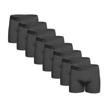 Imagem de Kit Com 8 Cuecas Boxer Microfibra Up Underwear 436 Cinza - Qlc Sport