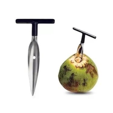 Imagem de Fura Coco Furador Metal Abridor De Coco Inox Profissional