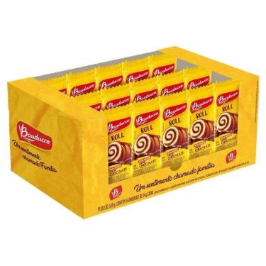 Imagem de Bolinho Bauducco Roll Chocolate 34g - Embalagem com 15 Unidades