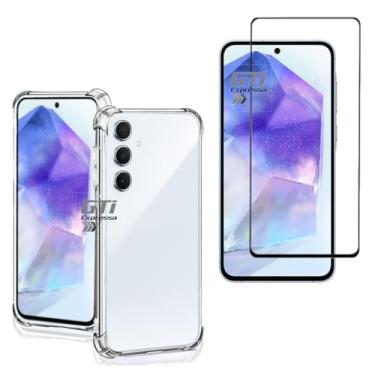 Imagem de Kit Capa Anti Impacto e Película De Vidro 3D 9D Compatível Com Samsung Galaxy A55