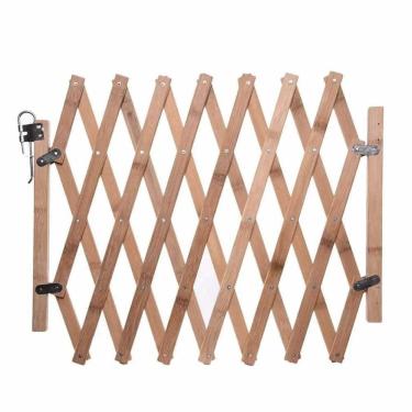 Imagem de Grade Proteção Portão Cerca G Madeira Sanfonado Cachorro,