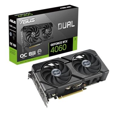 Imagem de ASUS Dual GeForce RTX™ 4060 EVO OC Edition 8GB GDDR6 (PCIe 4.0, 8GB GDDR6, DLSS 3, HDMI 2.1a, DisplayPort 1.4a, design de ventilador de tecnologia axial, tecnologia 0dB, BIOS duplo, tecnologia