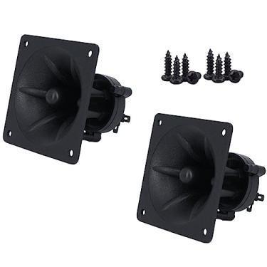 Imagem de CCeCCe Pacote com 2 componentes de tweeter quadrado 8,3 cm x 8,3 cm de substituição de elemento de buzina piezo DJ alto-falante buzina agudos com parafusos para caixa de som de alto-falantes