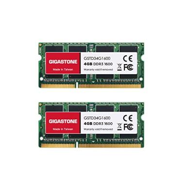 Imagem de 【Somente laptop DDR3】 Kit GIGASTONE de 8 GB (2 x 4 GB) DDR3/DDR3L 1600MHz (1333MHz) PC3-12800 (PC3-10600) CL11 1,35V/1,5V 2Rx8 SODIMM 204 pinos sem buffer não ECC atualização de memória para notebook