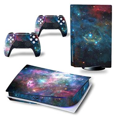 Imagem de Decal Skin for Ps5 Disk, Whole Body Vinyl Sticker Cover for PlayStation 5 Console and Controller(PS5 disc Edition, Blue&red Sky)
