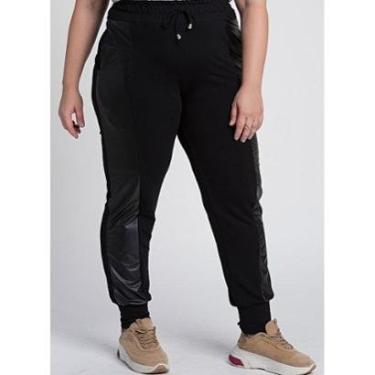 Imagem de Calça Feminina Plus Size Moletinho Bolsos Detalhe Cirrê - Serena-Feminino