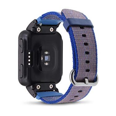 Imagem de Pulseira de Nylon DuiGong Tecido Compatível com Garmin Forerunner 35 Pulseiras de Substituição com Adaptadores de Relógio, Small (5.12"-6.89"), Azul marinho