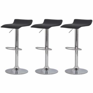 Imagem de Kit Conjunto 03 Banqueta Alta Cozinha Bar Restaurantes Bancada Área Gourmet Belo Horizonte Giratória Pretas