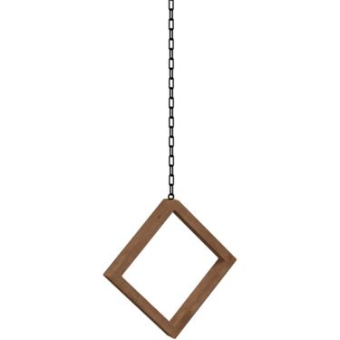 Imagem de Suporte de exibição de roupas com haste de anel de teto de madeira, corrente de ferro forjado, cabide de suspensão de teto, prateleira de loja de roupas femininas, janela de loja de varejo,