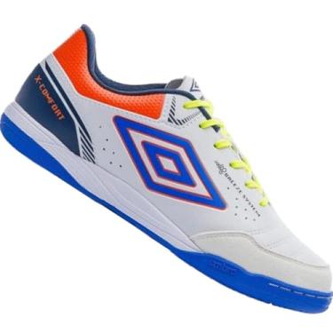 Imagem de Chuteira Umbro X-Futsal Branca e Laranja