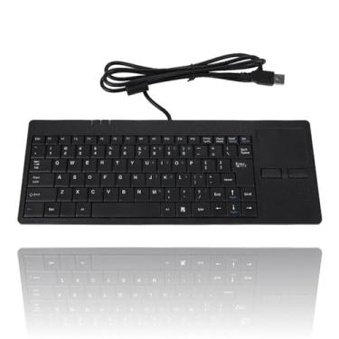 Imagem de Teclado Touchpad USB Mini Design para Operação Estável e Porta USB HUB, 86 Teclas Com Touchpad Integrado
