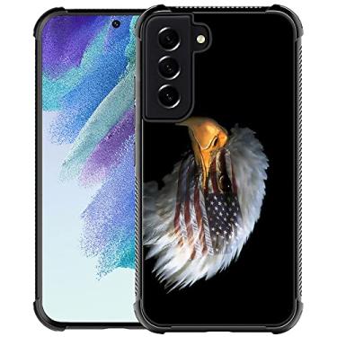 Imagem de ZHEGAILIAN Capa compatível com Samsung Galaxy S21 Ultra, Bandeira Americana no Olho de Águia, Design Gráfico, Acrílico, À Prova de Choque, Capa Rígida Antiarranhões para Samsung Galaxy S21 Ultra