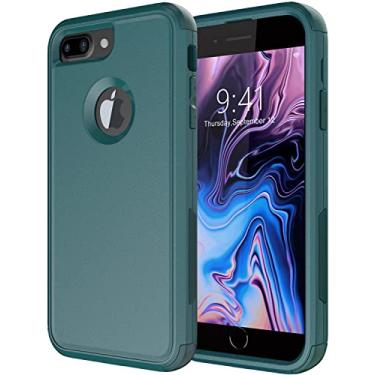 Imagem de Diverbox Capa para iPhone 8 Plus, capa para iPhone 7 Plus [à prova de choque] [à prova de poeira], capa para celular com proteção resistente para Apple iPhone 8 Plus e 7 Plus (verde escuro)