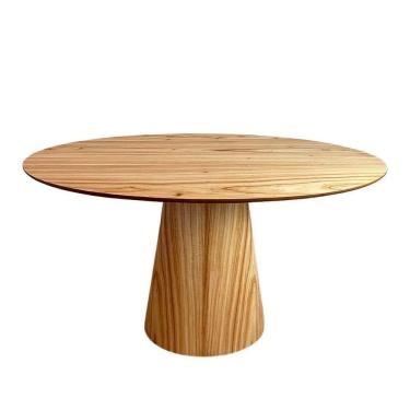 Imagem de Mesa De Jantar Cone Oval 140X90 Tampo Cinamomo Base Marrom