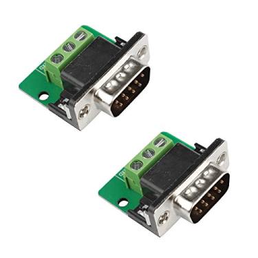 Imagem de Futheda 2 peças D-sub DB9 conector de placa breakout 9 pinos 2 fileiras macho RS-232 porta serial adaptador de bloco terminal sem solda