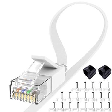 Imagem de Jaremite Cabo Ethernet de 9 metros, cabo de éter Cat6, cabo LAN de rede de Internet com 6 clipes de cabo para modem, roteador, PS4, Xbox
