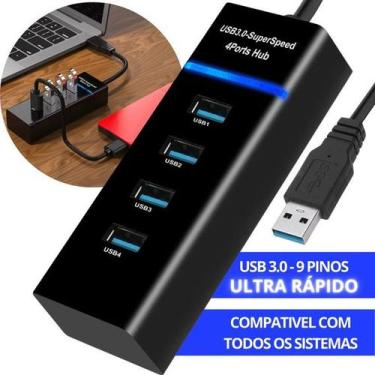 Imagem de Hub Extensor Usb 3.0 Portatil 4 Portas Usb Alta Taxa de Transferencia 