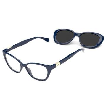 Imagem de Armação Óculos Colcci Bandy 2 C6123k6952 Azul Brilho Clip On Polarizad