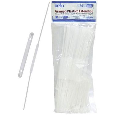 Imagem de Grampo Plástico Estendido Longo Pasta Dello Fix 50 Unidades