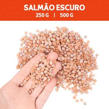 Imagem de Meia Pérola Irisada Salmão Escuro - 125 - Pacote com 500/250 Gramas  -