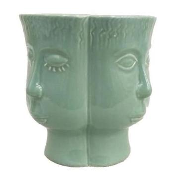 Imagem de Floreiro de Cerâmica Pequeno Verde para Jardim Decoração 13cm - Zona L