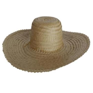 Imagem de Chapéu Palha Mexicano Sombreiro Aba 14Cm Festa Praia Pesca - Shopdapes
