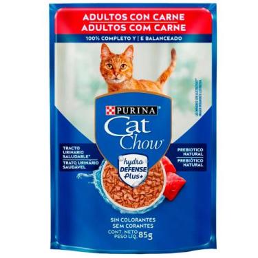 Imagem de Ração Úmida Sachê Cat Chow para Gatos Adultos Sabor Carne 85g - Purina