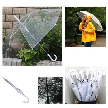 Imagem de Guarda Chuva Transparente Armação de Ferro: 8 Varetas Automático Adult