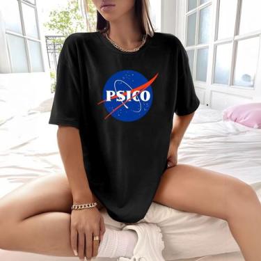 Imagem de Camisa Camiseta Feminina Estampada Nasa Psico 100% Algodão Fio 30.1 Pe