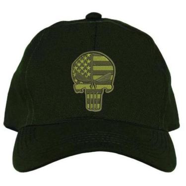 Imagem de Boné Kaluapa Punisher Bandeira Americana, Unissex, Único, Verde claro