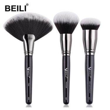 Imagem de Kit Pincel De Maquiagem BEILI Profissional Luxo 03 PÇS - ElaShopp