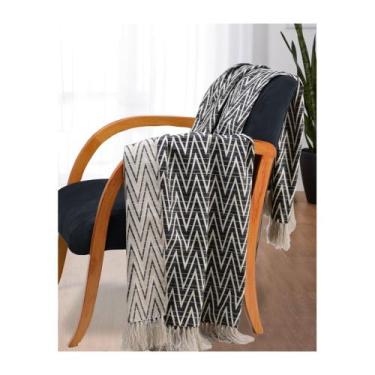 Imagem de Manta Para Sofá Dupla Face Jacquard Tripolli Missoni Preta - FASTLAR, 