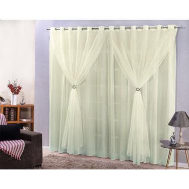 Imagem de Cortina Com Forro Ilhós Cromado Sala E Quarto 6,00 Metros Por 2,50m De