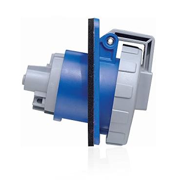 Imagem de Leviton 530R9W 30 Amp, 120/208 Volt trifásica WYE, 4P, 5W, tomada de pino e manga norte-americana, nível industrial, IP67, impermeável - azul